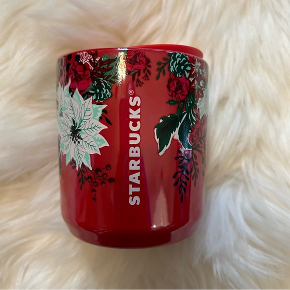 Starbucks Red Poinsettia Ceramic Short Cup Insulted Holiday Tumbler 8oz New 2022 - Picture 11 of 13